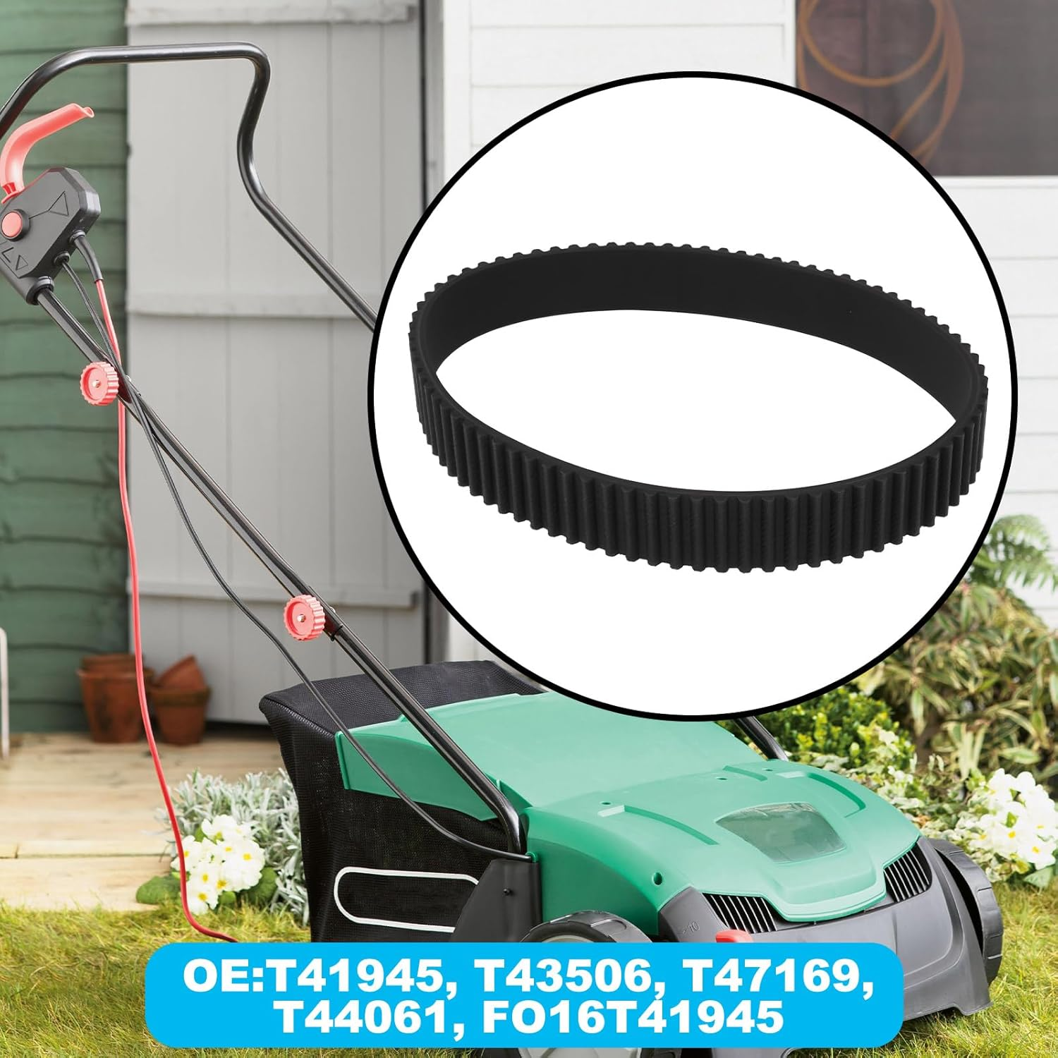 2X Lawnmower Drive Belt 79T Compatible with Qualcast Compatible with Concorde Compatible with Bosch Mowers Rakers image number 4