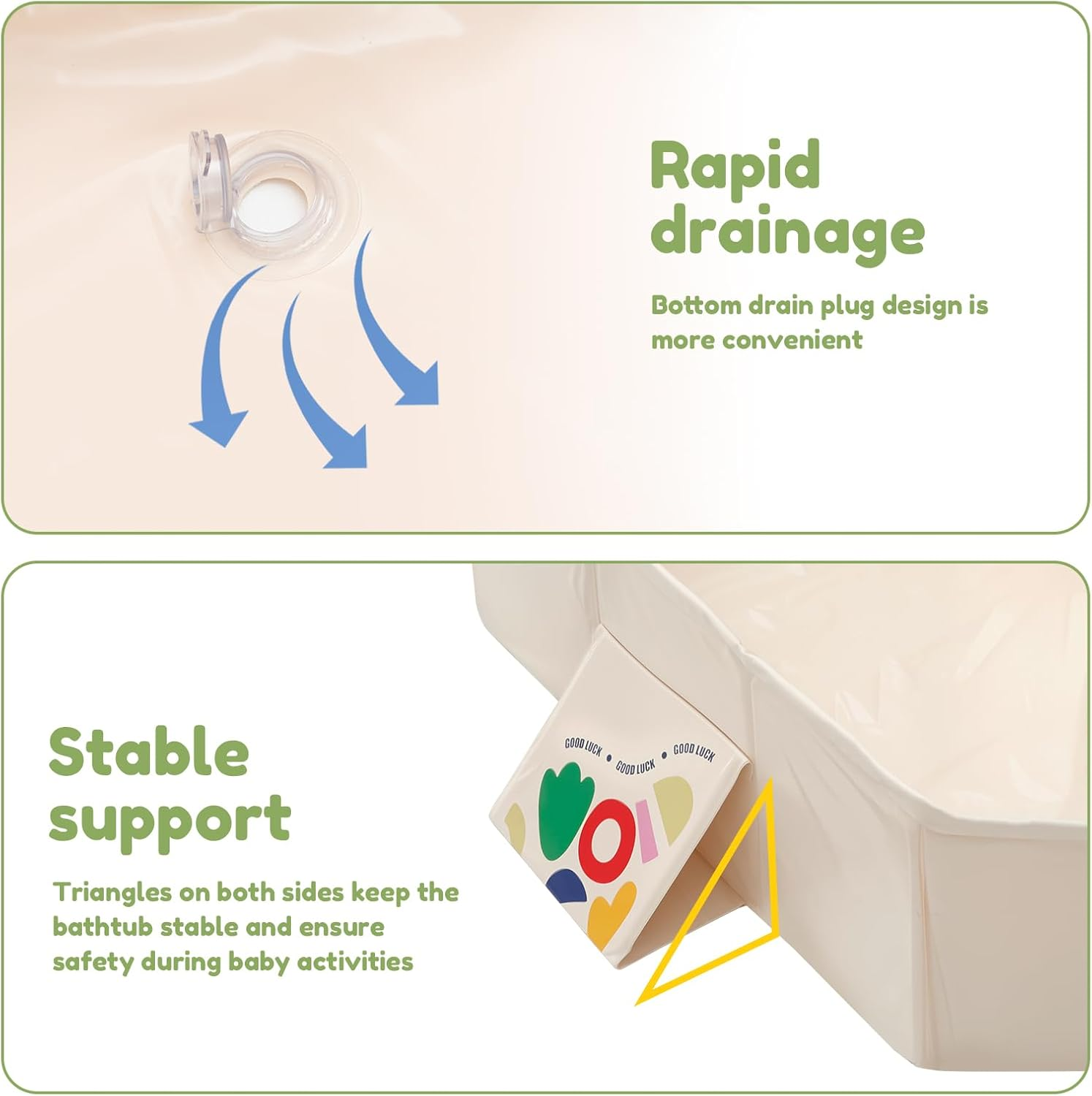 Collapsible Baby Bathtub, Foldable and Portable Baby Bath Tub, Sturdy & Thick PVC Pet Bathing Tub, Space Saving Small Baby Tubs for Home Use Toddler Pet and Infant (Color B) - Color B image number 5