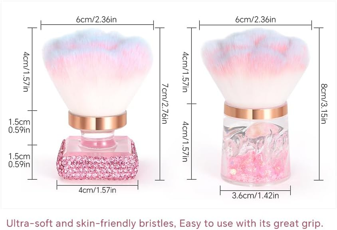 Rolabling Nail Dust Brush Nail Art Dust Cleaner for Acrylic Nails Dust Brush for Nails Nail Art Manicure Dust Cleaner Brush for Nail Clipping Cleaning Makeup Brush Tools (8) image number 6