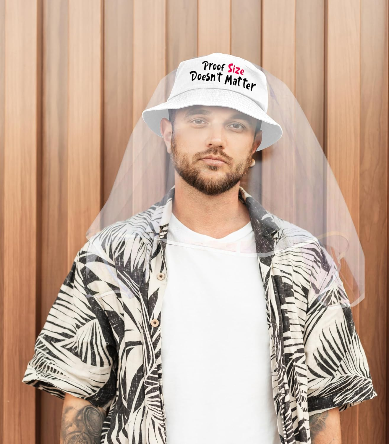 Bucks Night and Stag Party Bucket Hat with Bridal Veil for Groom - Bachelor Party Favors & Supplies image number 2