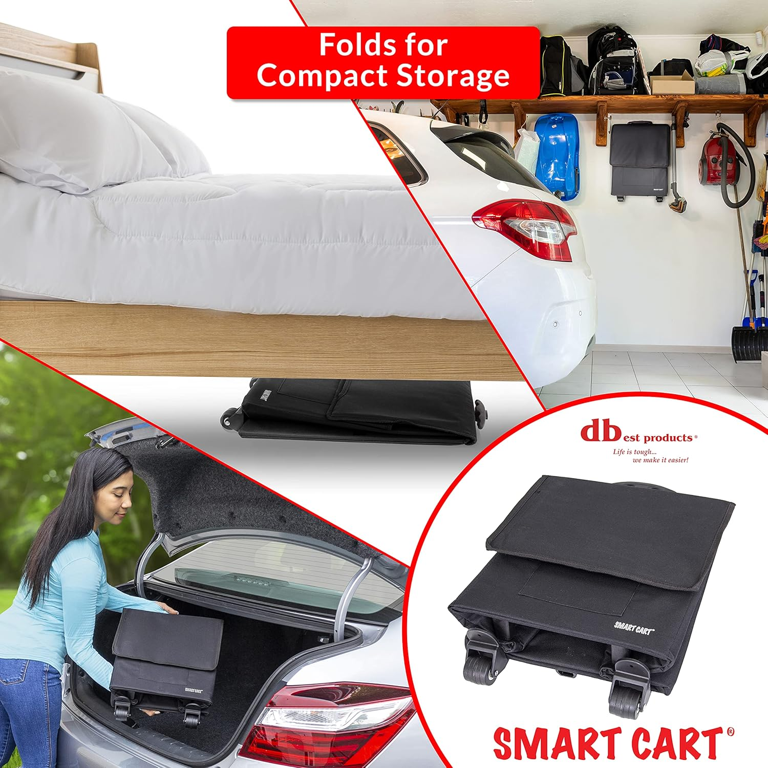 Dbest Products Smart Cart Rolling Multipurpose Collapsible Basket Scrapbooking Blackout image number 1