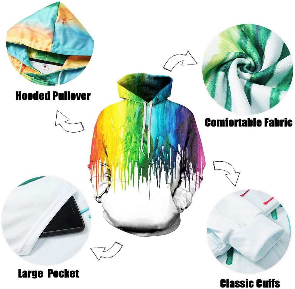 Morbuy 3D Galaxy Animal Print Unisex Hoodies for Boys Girls Kids Casual Sports Pullover Tops image number 6