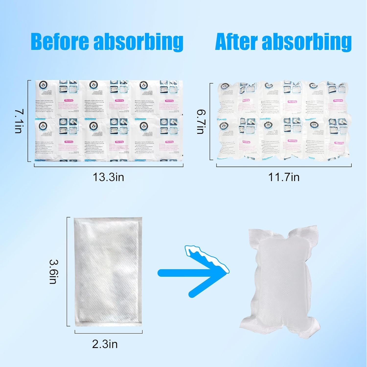Shipping Ice Packs Small Cold Packs for Shipping, Ice Packs for Food Shipping Long Lasting, Shipping Cold Pack Ice Pack Sheets for Coolers Reusable, Dry Ice Packs Freezer Packs for Shipping 96 Cells image number 2