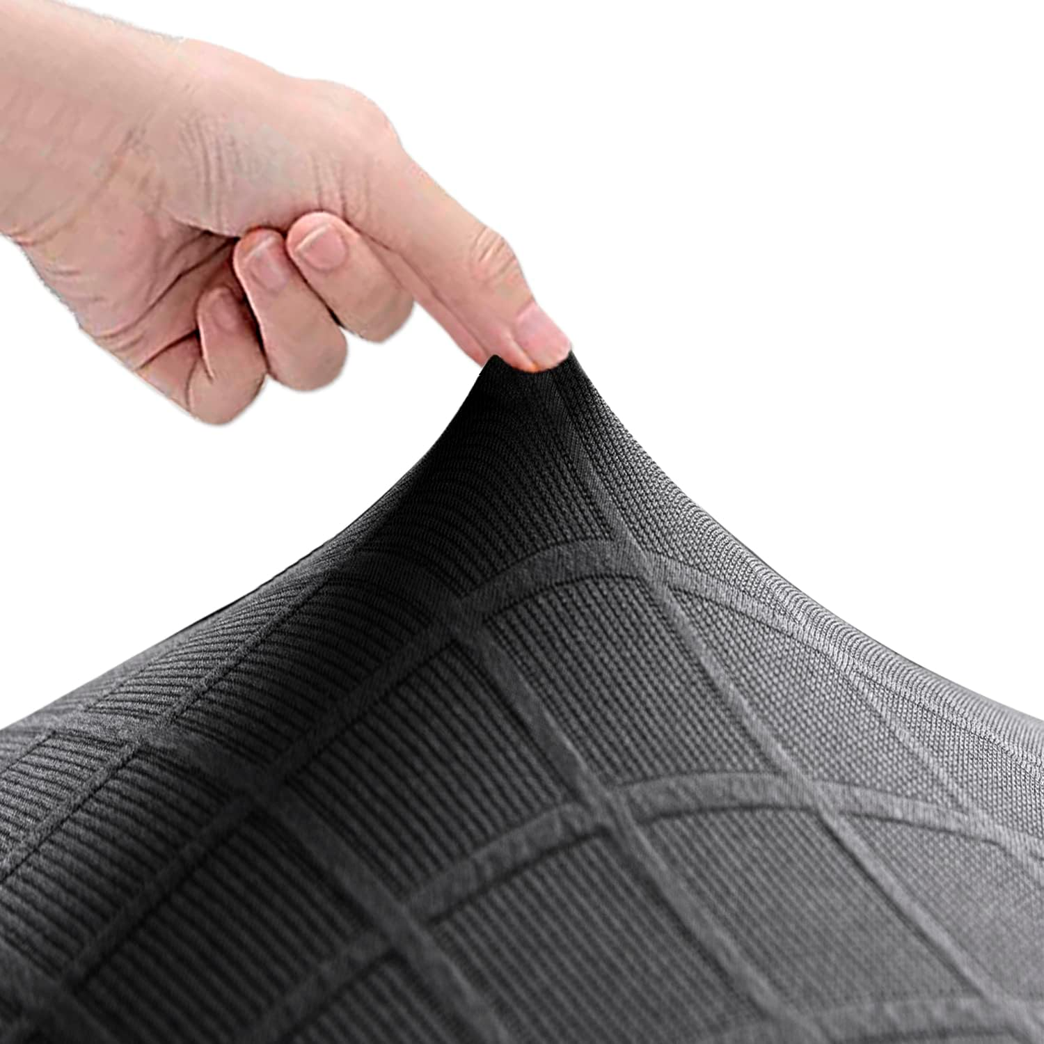 LANSHENG Stretch Rhombic Geometric Wingback Chair Covers Slipcover - Reusable Arm Chair Protector Cover, Washable Dining Chair Covers Protectors for Dining Room (Grey, Set of 2)