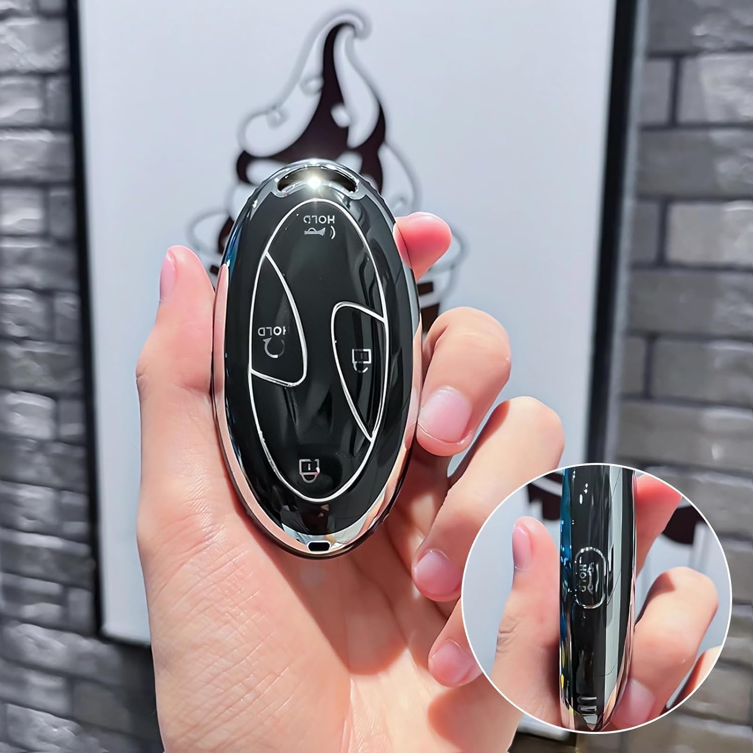 Hyundai Key Fob Cover with Keychain, Soft TPU Smart Key Protector Case for 2024-2025 Hyundai Ioniq 6, Grandeur GN7, KONA, Elantra, Santa Fe, Sonata, Tucson &ndash; Anti-Scratch Key Fob Shell image number 4