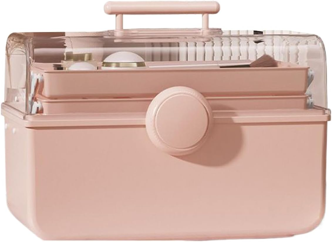 Hair Accessories Organizer Box, Dust-Proof Portable Art Craft Organizer, Makeup Holder Accessories Case Trays Storage for Baby Kids Ties Nail Supplies Office School Craft Home image number 3