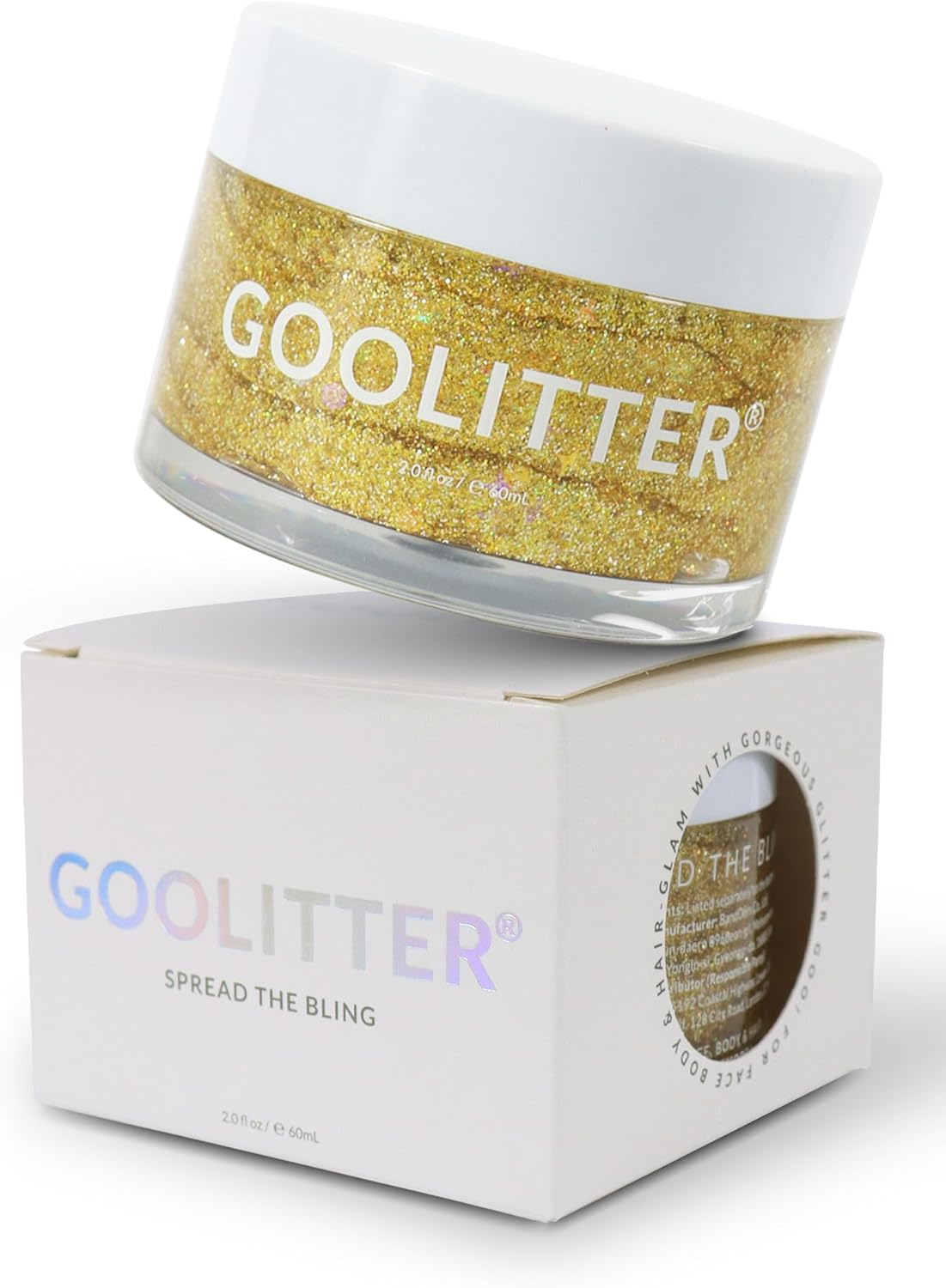 Goolitter Face, Body & Hair Holographic Clear White Glitter Gel [Snowy Cloud] 2Oz (60Ml) | Chunky | K-Beauty | Halloween, Festival, EDM, Rave, Party, Concert, Costume Makeup| Vegan, Cruelty Free