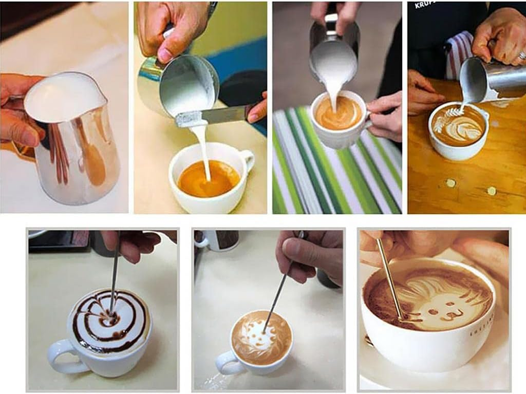 Fenteer Milk Frothing Pitcher Stainless Steel Cup Scales Perfect for Latte Art, Espresso Maker, Cappuccino Make - 300Ml image number 5