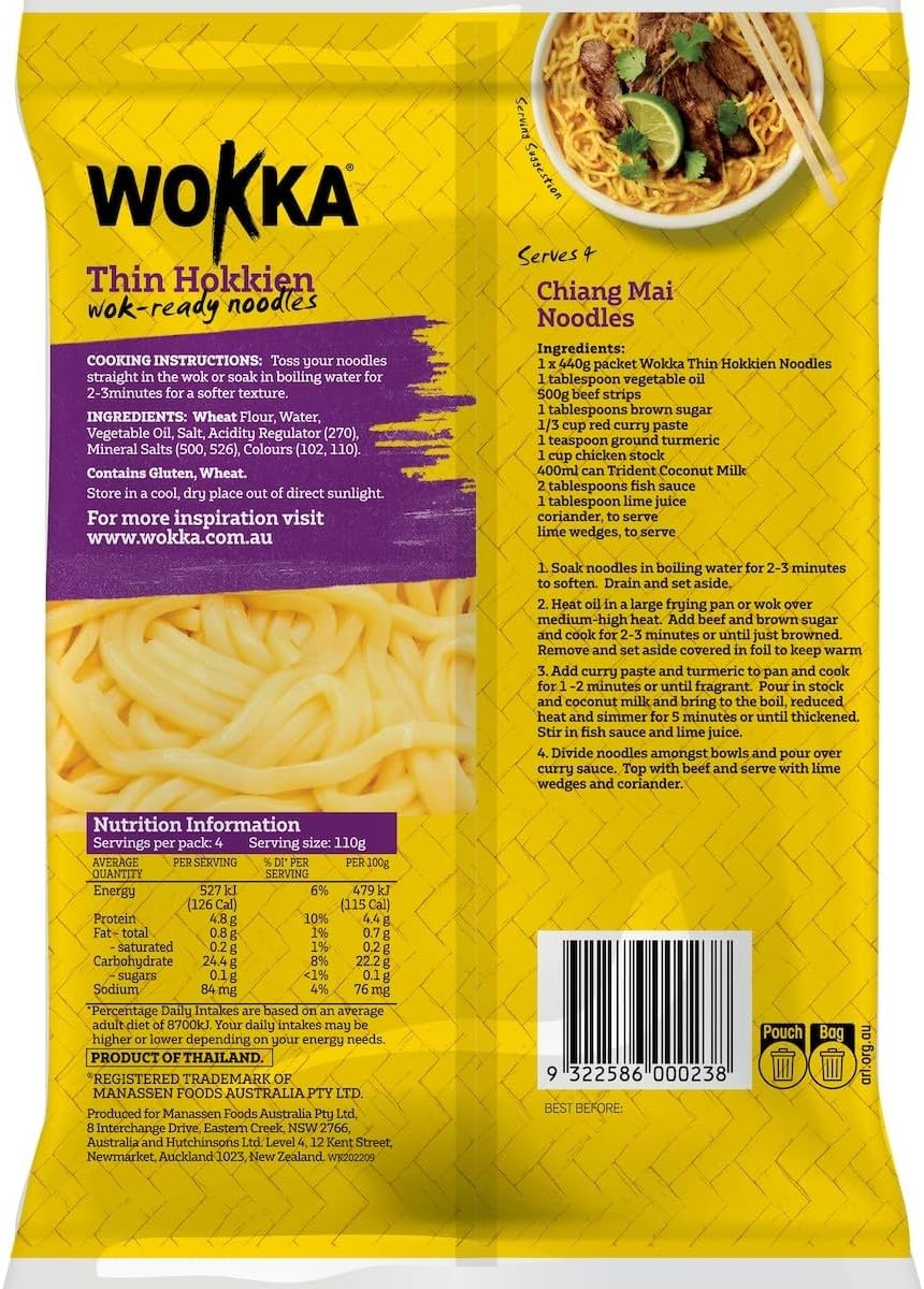 Wokka Hokkien Noodles 440 G image number 2