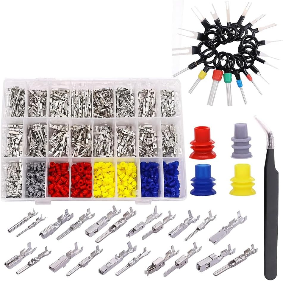 Veumoie 755Pcs Car Electrical Wire Terminal Pins Connector Kit 1/1.5/1.8/2.2/2.8/3.5Mm 21Type Connector Pins Terminal Auto image number 2