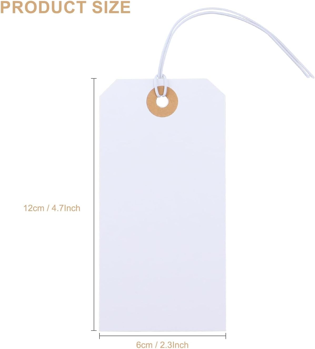 Ztowoto 100 Pcs Gift Tags ，Writable Blank Price Tags with String，12 * 6Cm Gift Tags with String Attached,Price Tag Price Labels for Product Jewelry Clothing Tags Pricing Gift Yard(2 Colour) image number 2