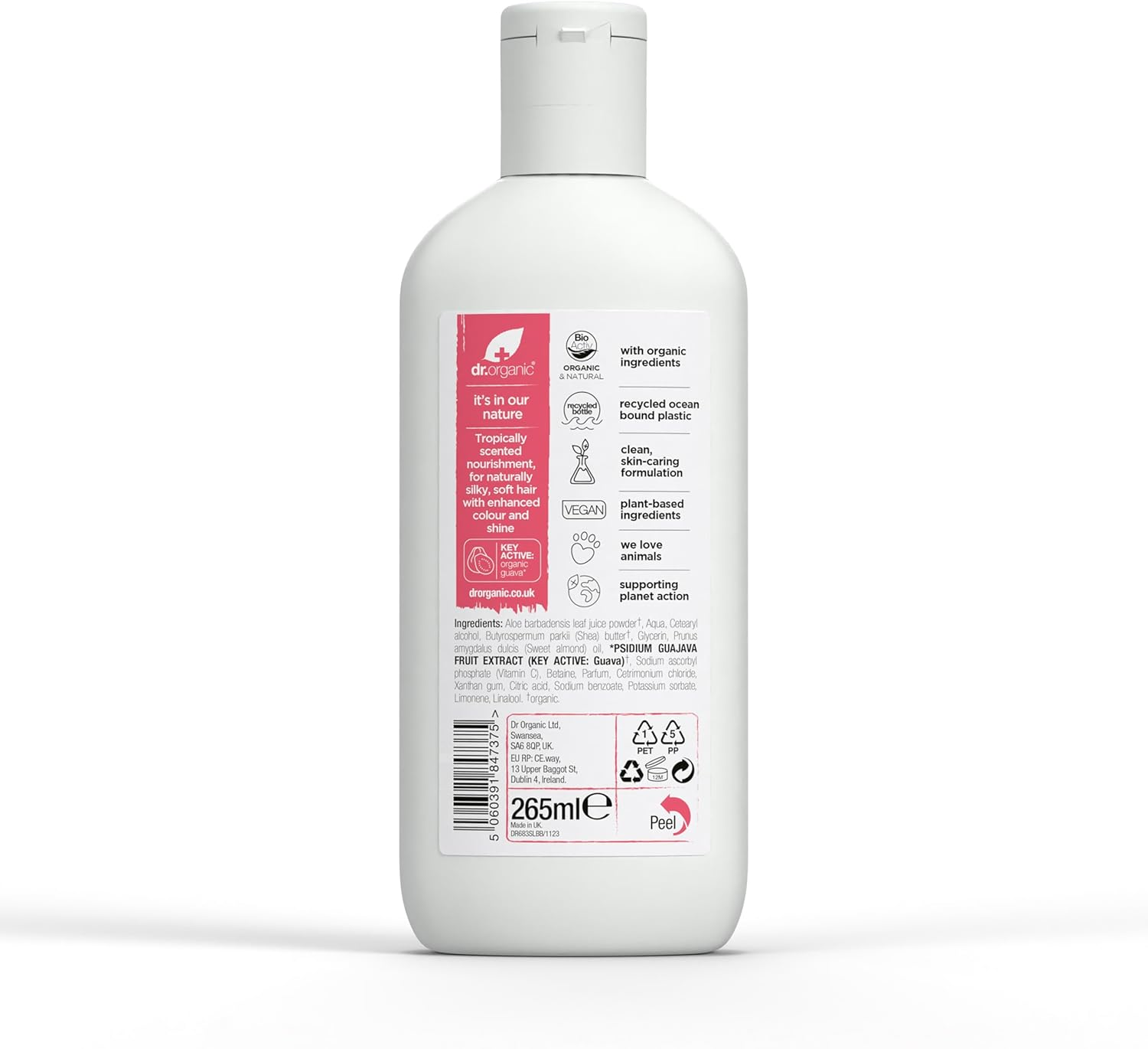 Dr Organic Guava Conditioner, Vitamin C, Coloured Hair, Mens, Womens, Natural, Vegan, Cruelty-Free, Paraben & Sls-Free, Organic, 265Ml, Packaging May Vary image number 3