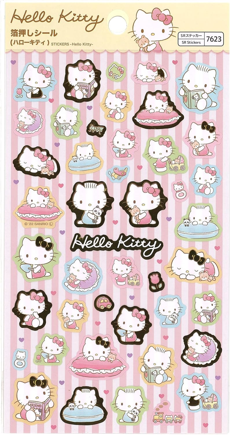 Sanrio Hello Kitty Pet Sticker Seal 1 Sheets 44 Pcs Decorative Scrapbooking Supplies Stationery (7623) image number 1