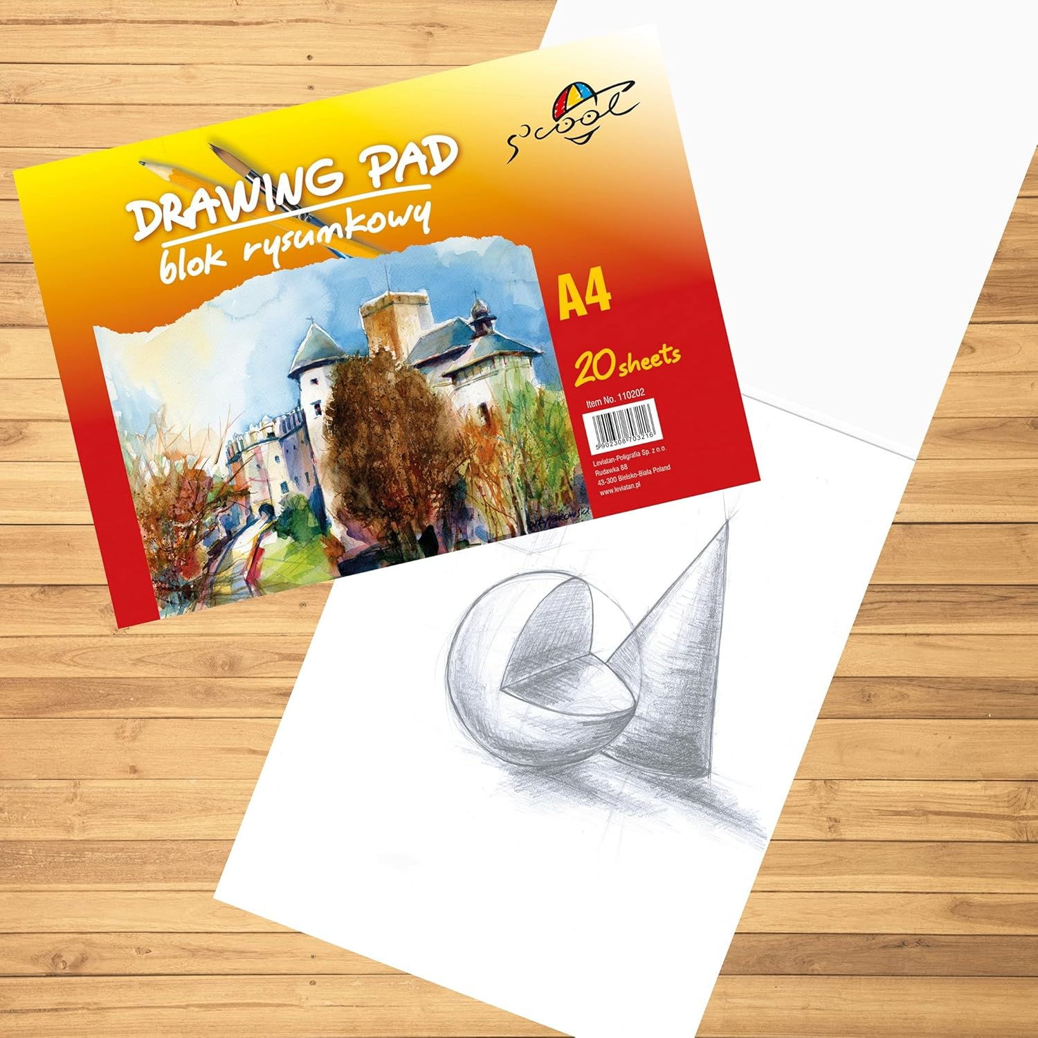 S'COOL Drawing Pad A4 (20 Sheets, 90 G/M&sup2;) - Drawing Paper for Sketching, Painting & Crafts - Drawing Paper for Children, Students & Beginners