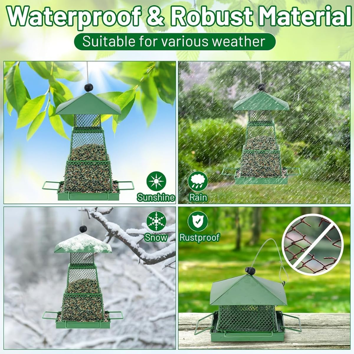 AIMALL Robust All-Season Automatic Bird Feeder with Easy Refill Design, Suitable for Various Outdoor Environments image number 1