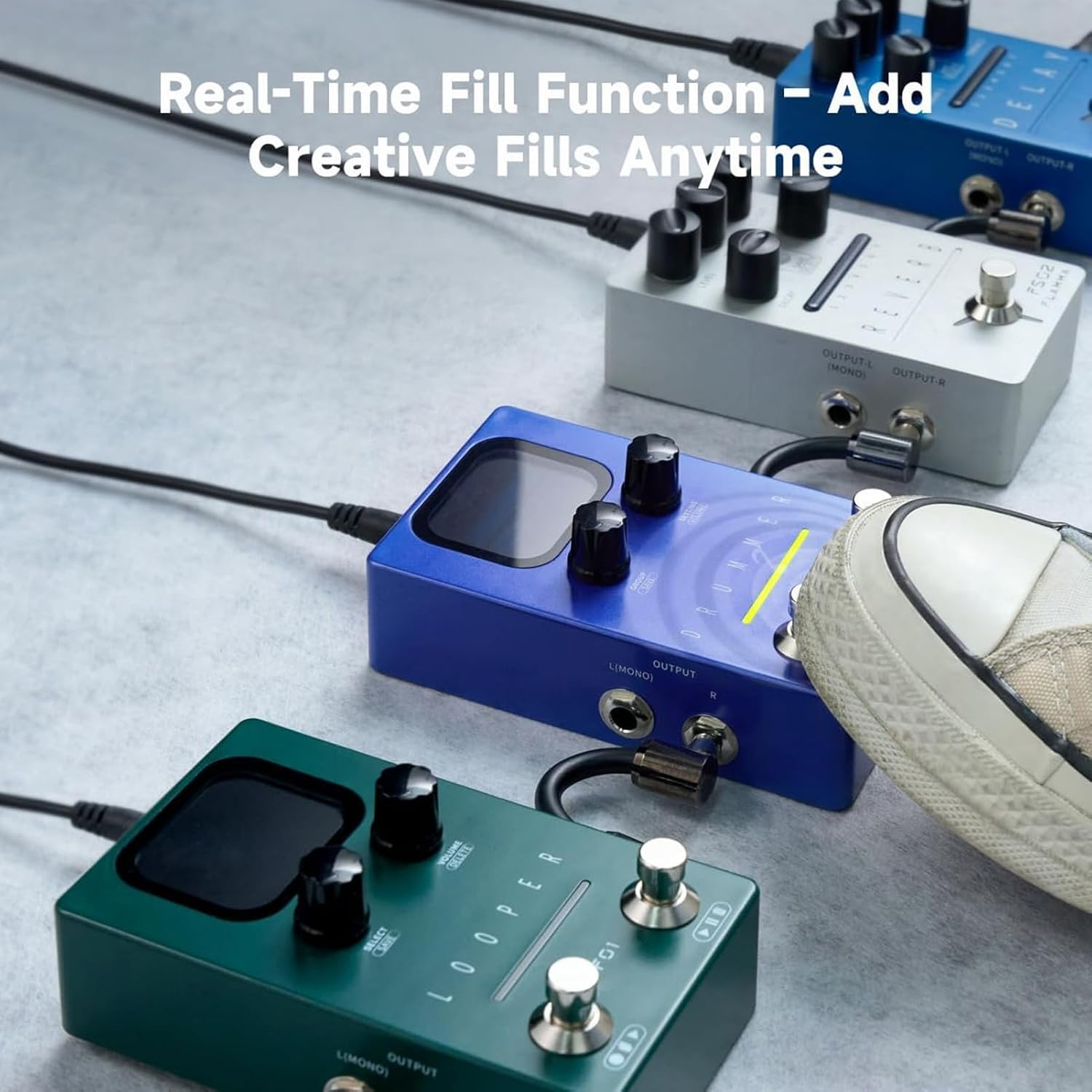 Pyhodi 121 Drum Grooves Rhythmic Guitar Effects Pedal, 66 Customizable Slots, Stereo I O for Live Studio Performance, 11 Styles Drum Machine with Sampling Rate 44.1Khz 16 Bit (AU Plug) image number 3