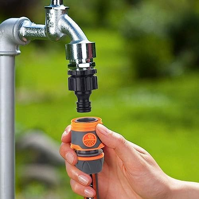 4 Pack 13 Mm (1/2 Inch) Garden Hose Quick Connector Set, for Begin and End Repair, Fits All Original System Parts, Hose Fitting Extender image number 5