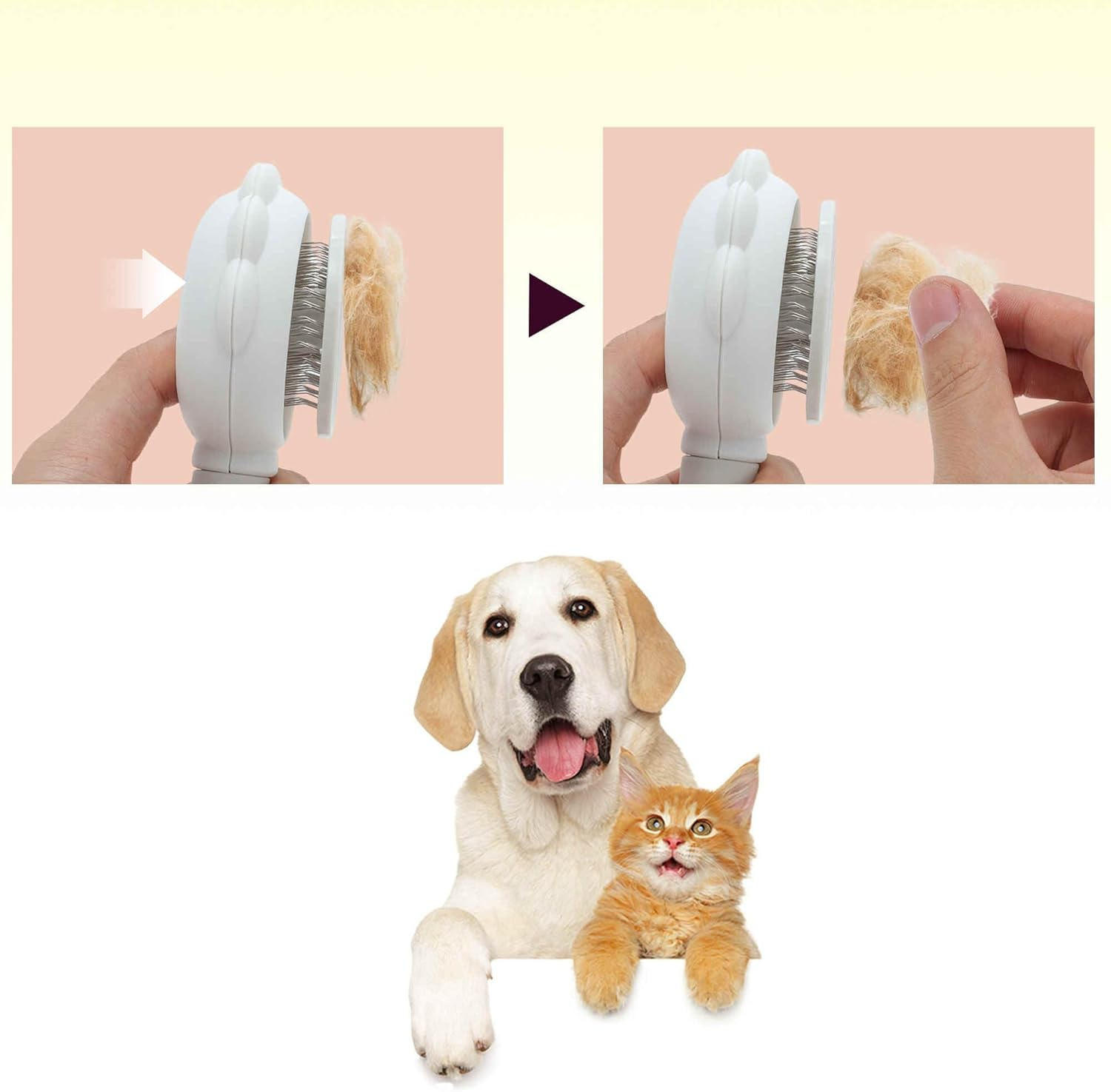 CAPASTEC Pet Brush, Cleaning Brush for Cats and Dogs, Flower Shaped Pet Grooming Brush, Easy Detangling Brush for Hair Massage Indoor and Outdoor, White