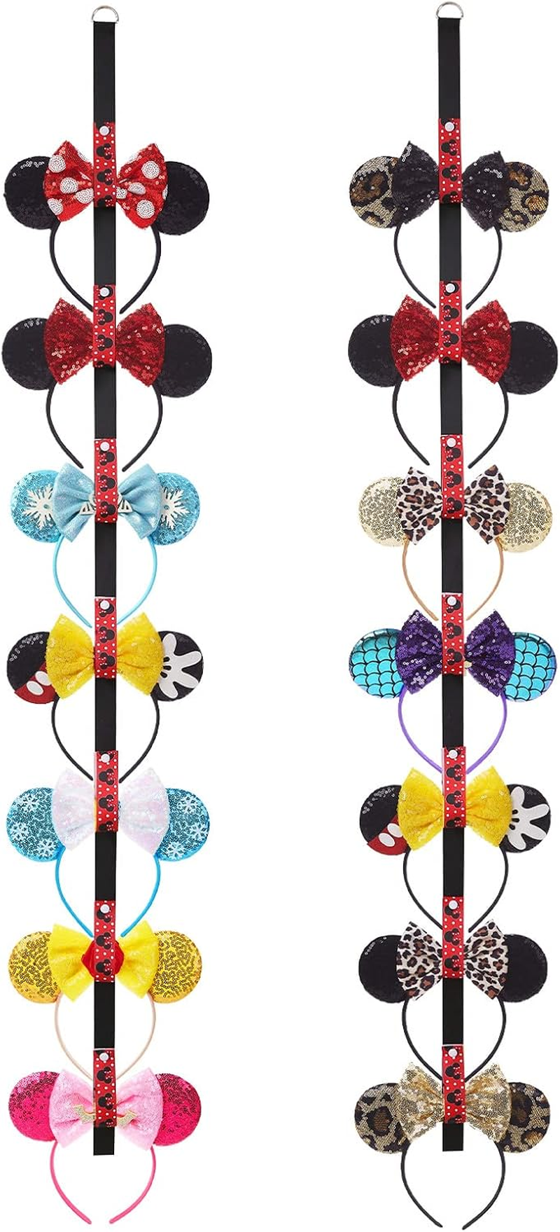 2Pcs Mouse Ears Headband Holder Polka Dot Hanging Wall Display Decor Vertical Headpiece Organizer Hair Bow Accessories Hanger Holder image number 3