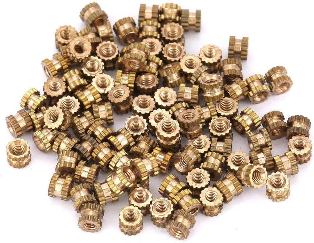 Cylinder Knurled Threaded, 100Pcs Lightweight Insert Embedment Nut, Heat-Resistant M2 For(M2*4 * 3.5 (100Pcs))