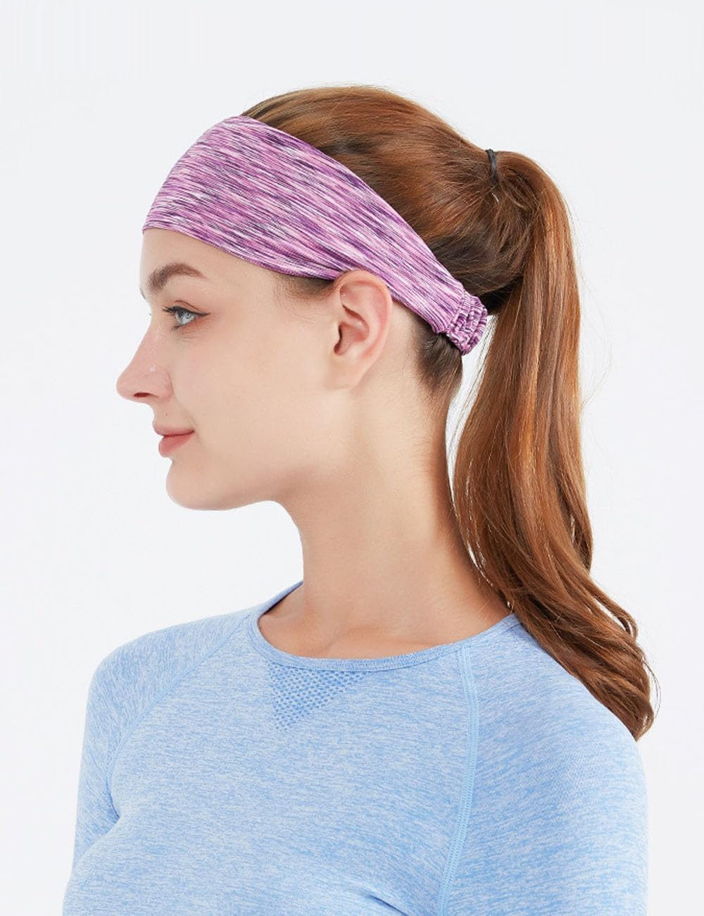 Workout Sweatbands Sports Yoga Hairbands 3Pcs, for Fitness Elastic Athletic Non Slip Wicking Headscarf for Womens image number 2