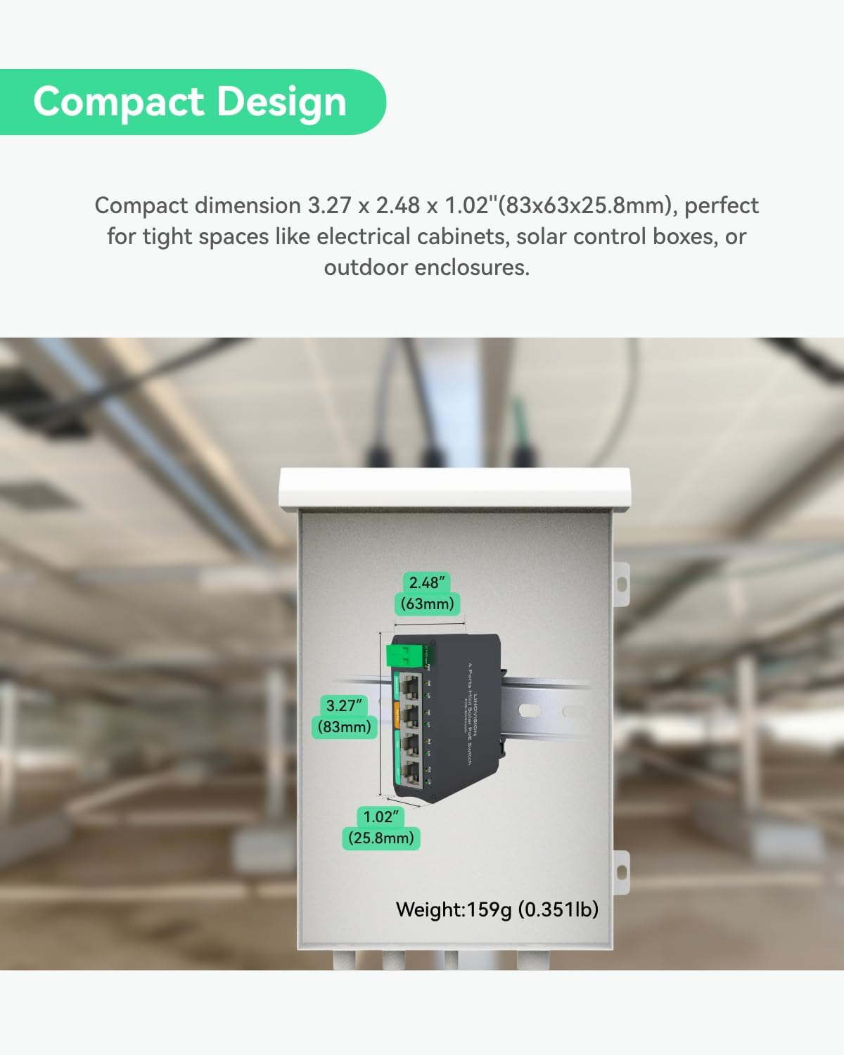 LINOVISION 4 Ports Mini Solar Poe Switch Works Directly with DC12V or DC24V Batteries, Provide 2 30W Ports, 1 High 45W Port for Big PTZ Cameras and 1 Passive 24V Poe Port for Wireless Bridge image number 5