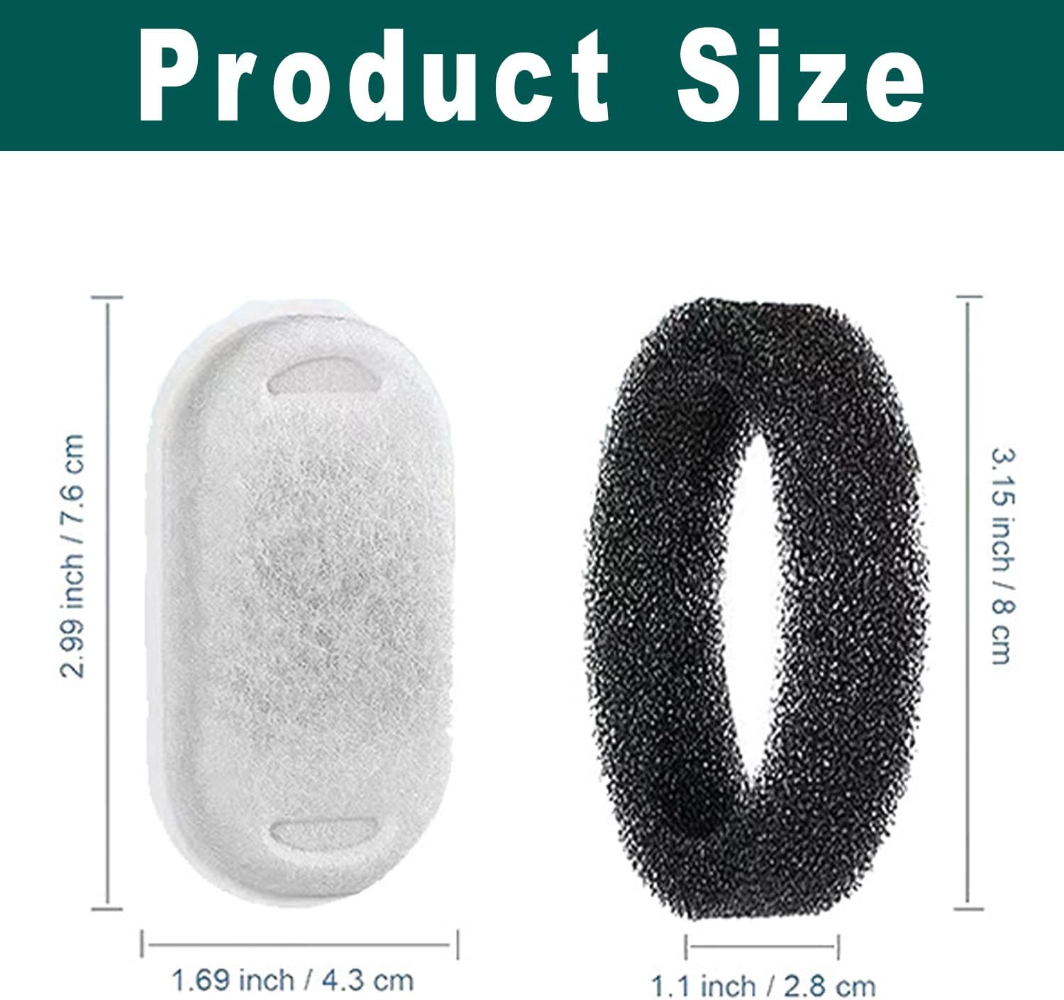 BEANPRECOY Cat Water Fountain Filters Compatible with Stainless Steel Pet Fountain with 8/12 Sponges Replacement Filters for Cat Fountain Adjustable Water Flow Pet Water Fountain Dog Water Fountain image number 3