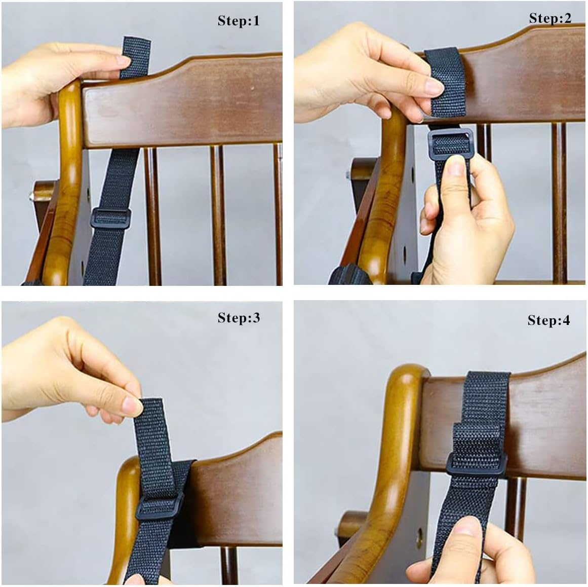 Child Belt for High Chair,3 Point Adjustable Harness, Strap for Kid Stroller. (Black) image number 4