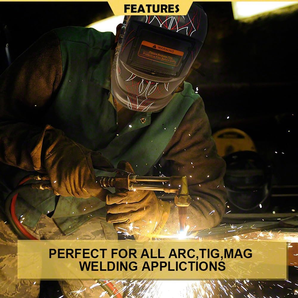 Leona Co Solar Welding Mask Helmet Auto Darkening Welding Hood MAG ARC TIG Defense Safety Welding Hat with Large Viewing Screen image number 5