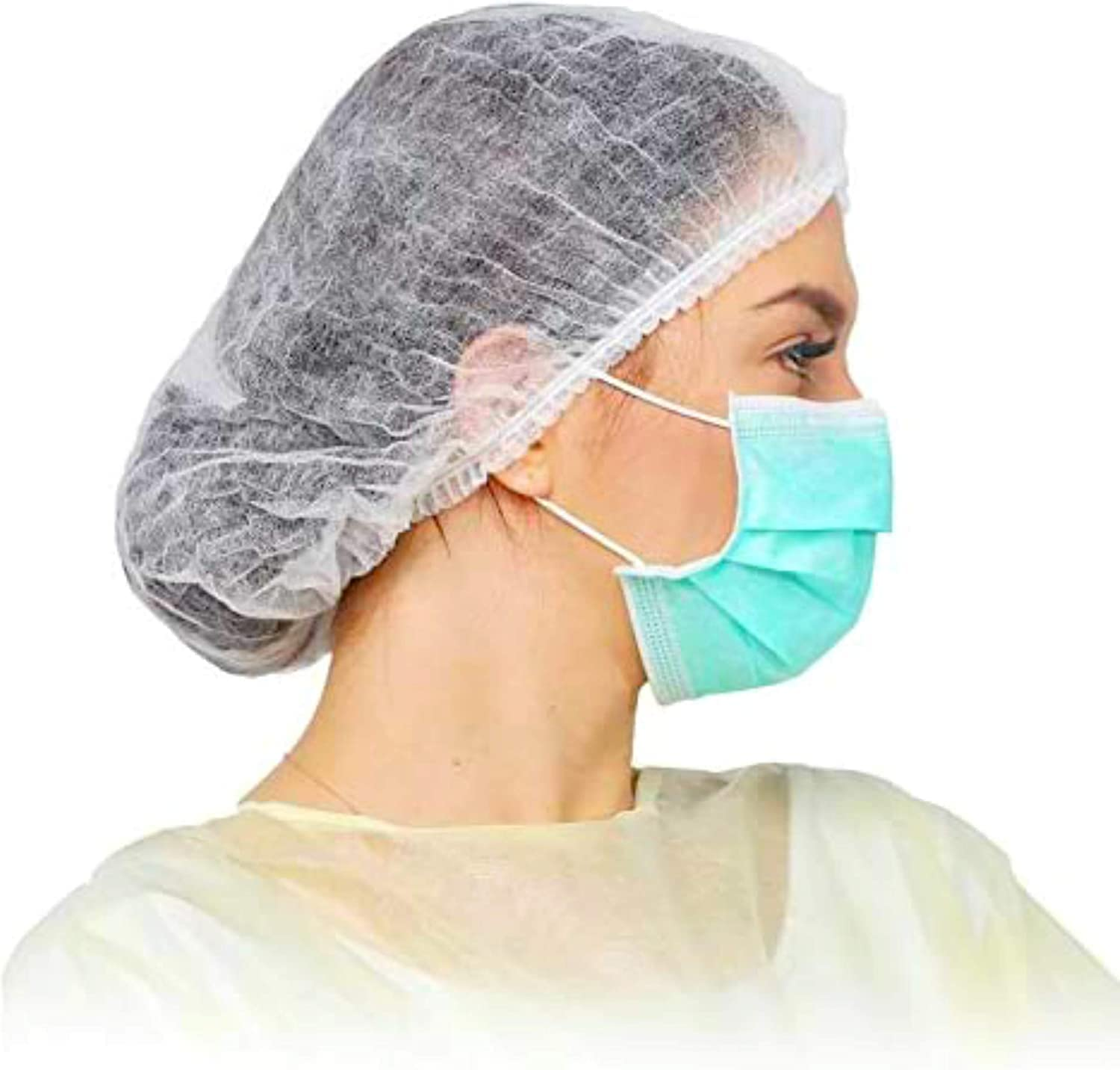 Disposable Hair Nets (Ckdcares Head Bouffant Caps) 21", Unisex, Best for Food Service, Salons, Medical Facilities, Home Baking, Shower (Pack of 100 Pcs) image number 5