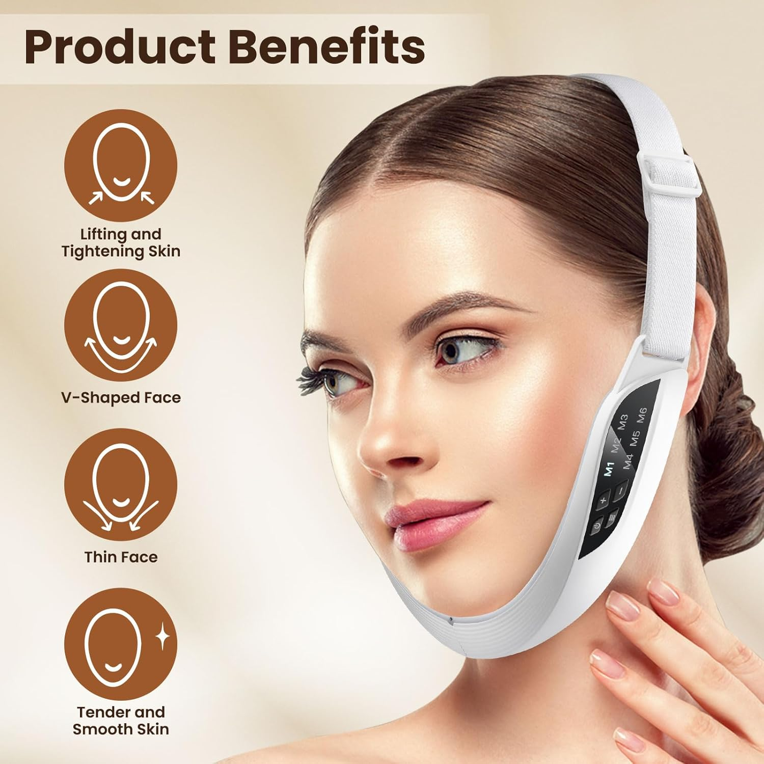 Sika Deer Intelligent Electric Double Chin and V-Shaped Face Machine with 6 Modes & 8 Adjustable Intensities - Women'S V-Face Device. image number 5