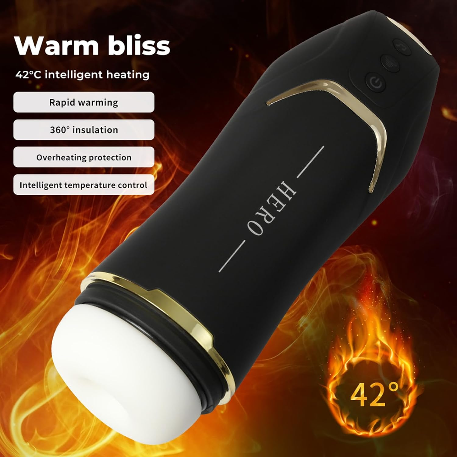 Urway Male Masturbation Cup Masturbator Vibrator Heating Sucking Adults Men Sex Toys for Man Orange image number 6