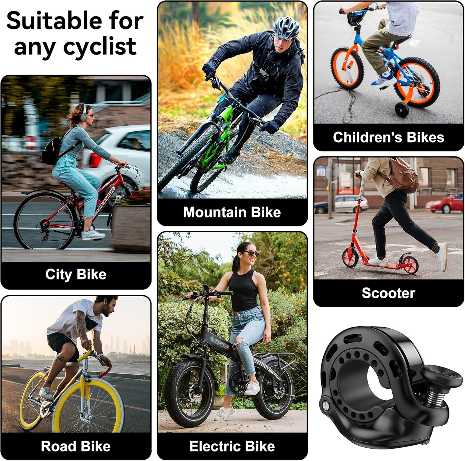 Bicycle Bell for Airtag, Airtag Hidden in the Bell, Waterproof, Incl. Screws & Tools, for Bike MTB Mountain Bike, Fits 22-31.8 Mm Handlebars image number 3