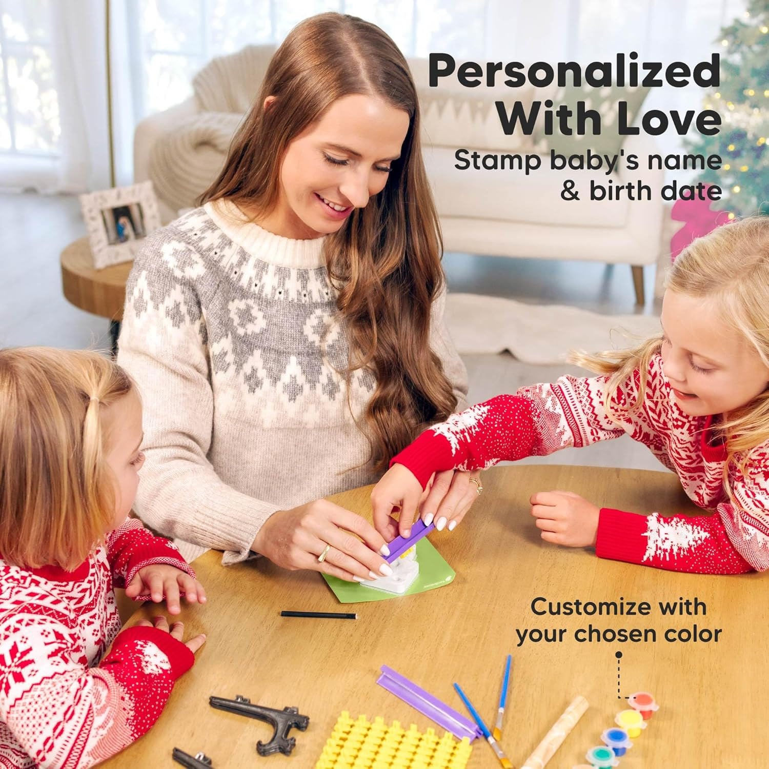 Baby Hand and Footprint Kit - Dog Paw Print Kit, Personalized Baby Footprint Kit, Baby Handprint Ornament Kit, Clay Handprint Ornament Kit for Babies, Baby Shower Gifts for Boys, Girls (Christmas) image number 6