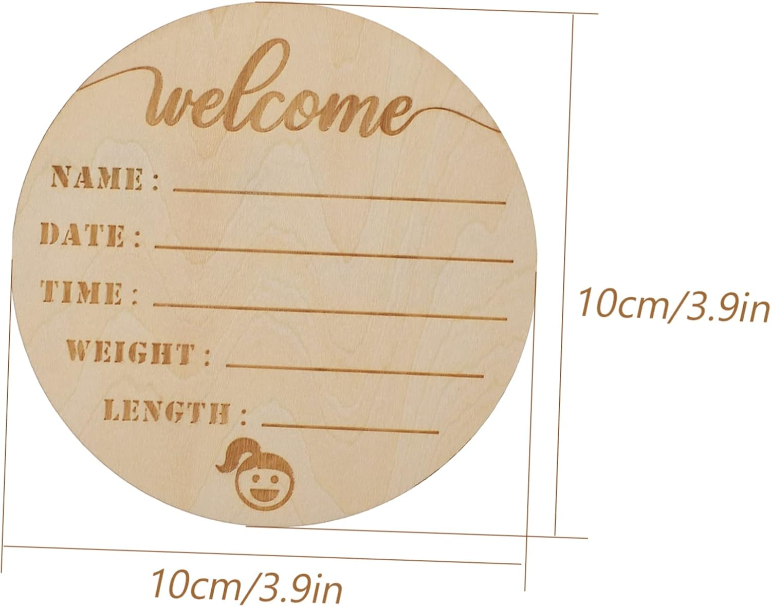 HANABASS 6Pcs Wooden Birth Milestone Cards Newborn Monthly Announcement Signs Durable Photo Props for Girl Milestone Photography image number 4