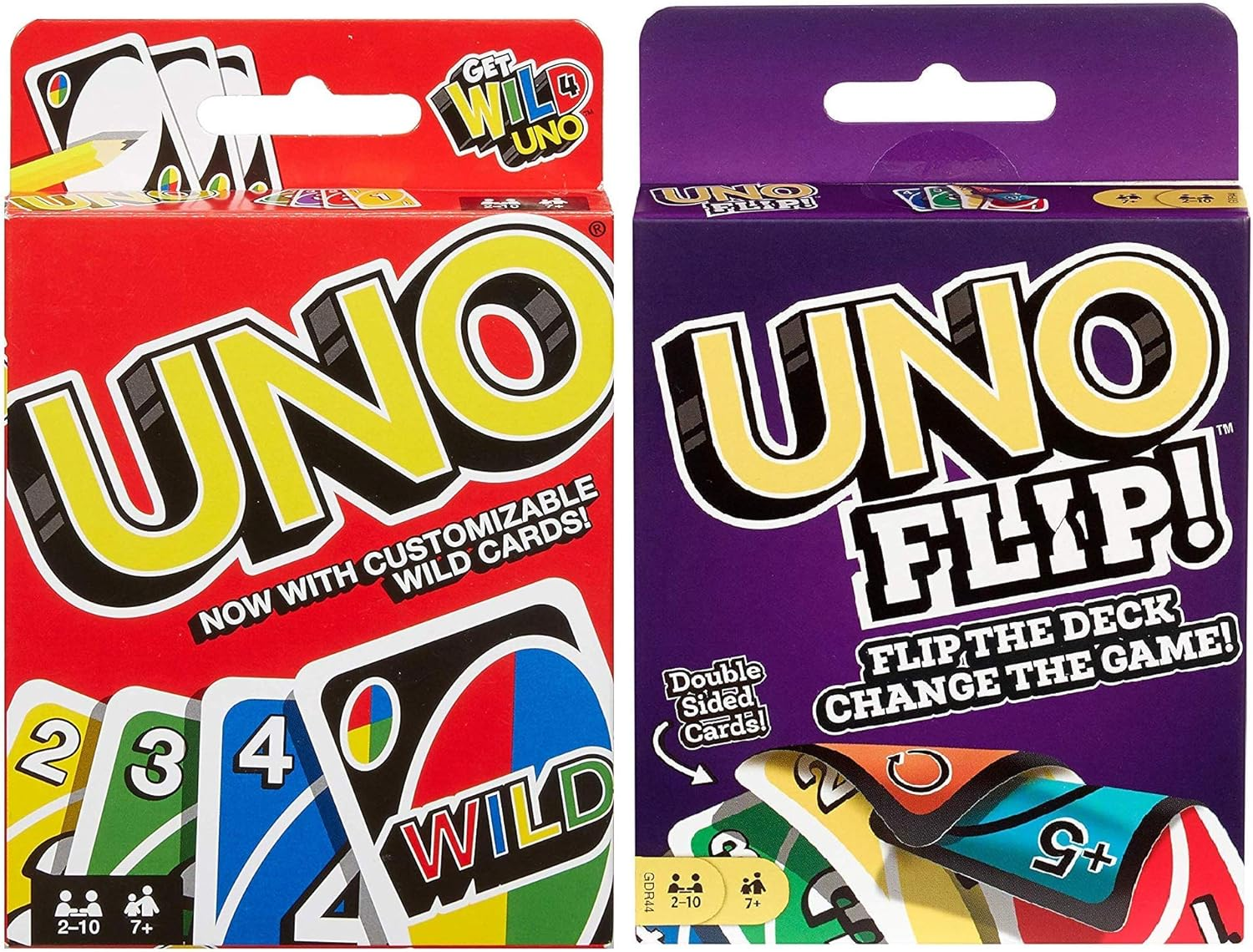 Mattel Uno Original and Uno Flip Card Games, Combo Pack of 2 image number 3