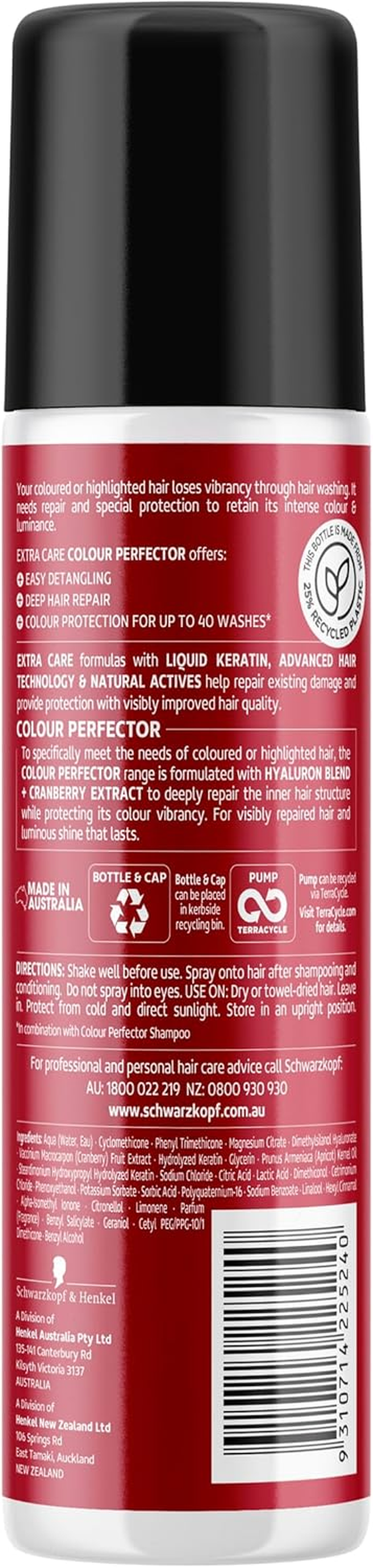 Schwarzkopf Extra Care Colour Perfector Protecting Express Repair Conditioner,Coloured Hair Spray, 200Ml image number 5