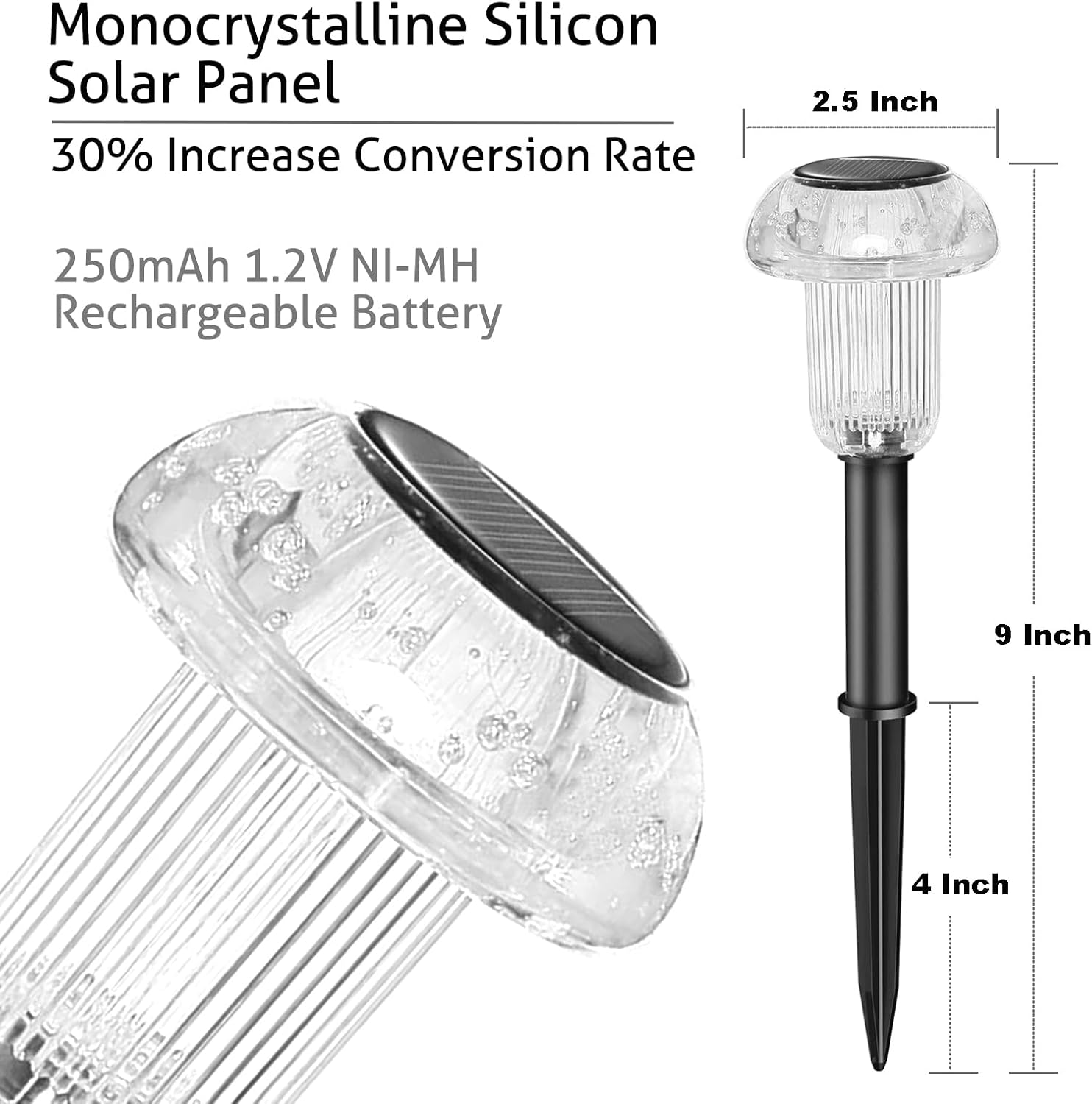 Mushroom Solar Lights Outdoor Garden 8 Pack, Solar Pathway Lights Warm White Waterproof up to 12 Hours Cute LED Landscape Lighting for Garden Yard Ground Lawn Walkway outside Decor image number 1