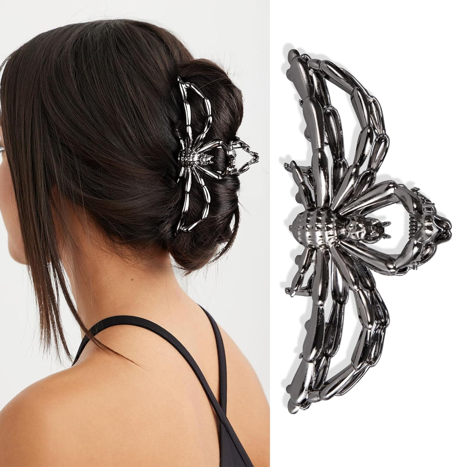 4 PCS Halloween Hair Claw Clips for Women, Goth Hair Accessories, Spider Spooky Gifts image number 2