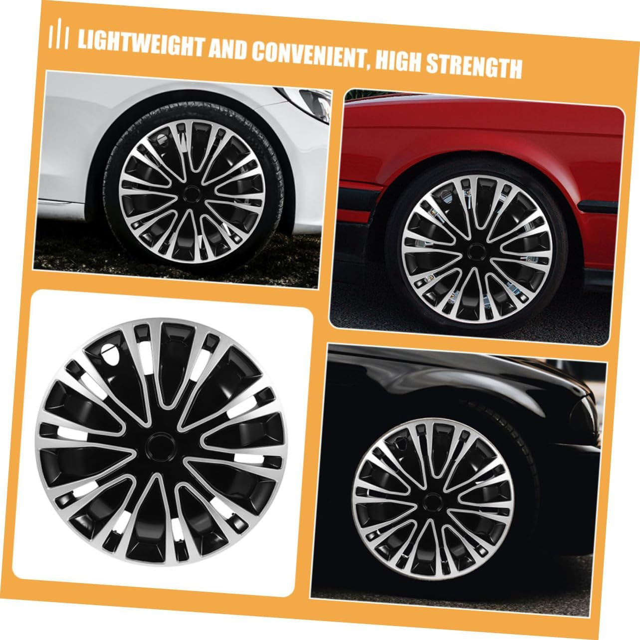 OSOLADY 2Pcs Decorative Hubcaps for Cars Automotive Wheel Hub Caps Car Hub Cap Vehicle Wheel Cover Decor image number 3