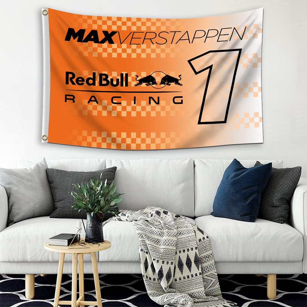 Max Verstappen #1 Flag 3X5 Feet Red Bull Racing Banner for Car Fans with Brass Grommets