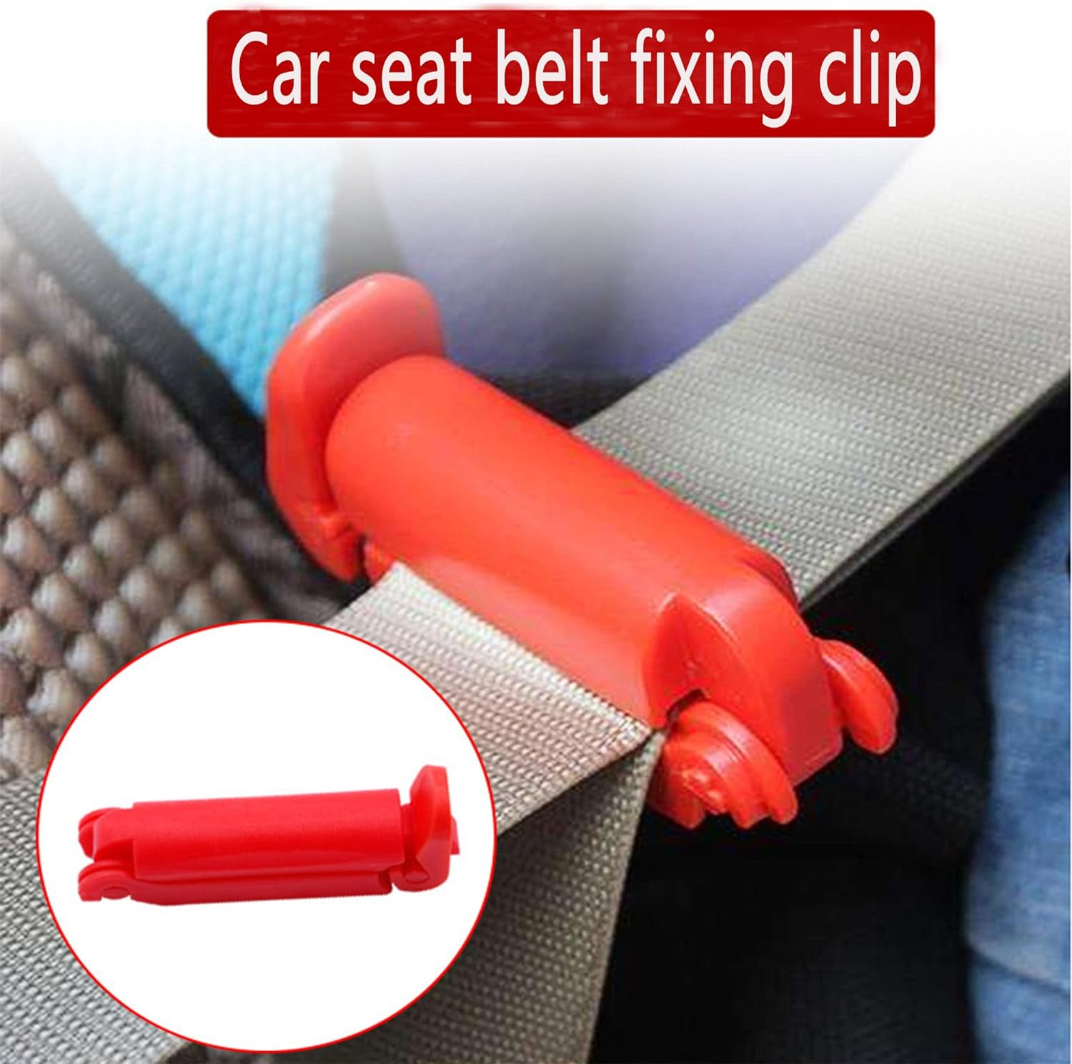 Seat Safety Belt Fitted Slip-Resistant Non Anti-Strap Clamp Suitable for Safety Reinforcement Necessary (Red) image number 2