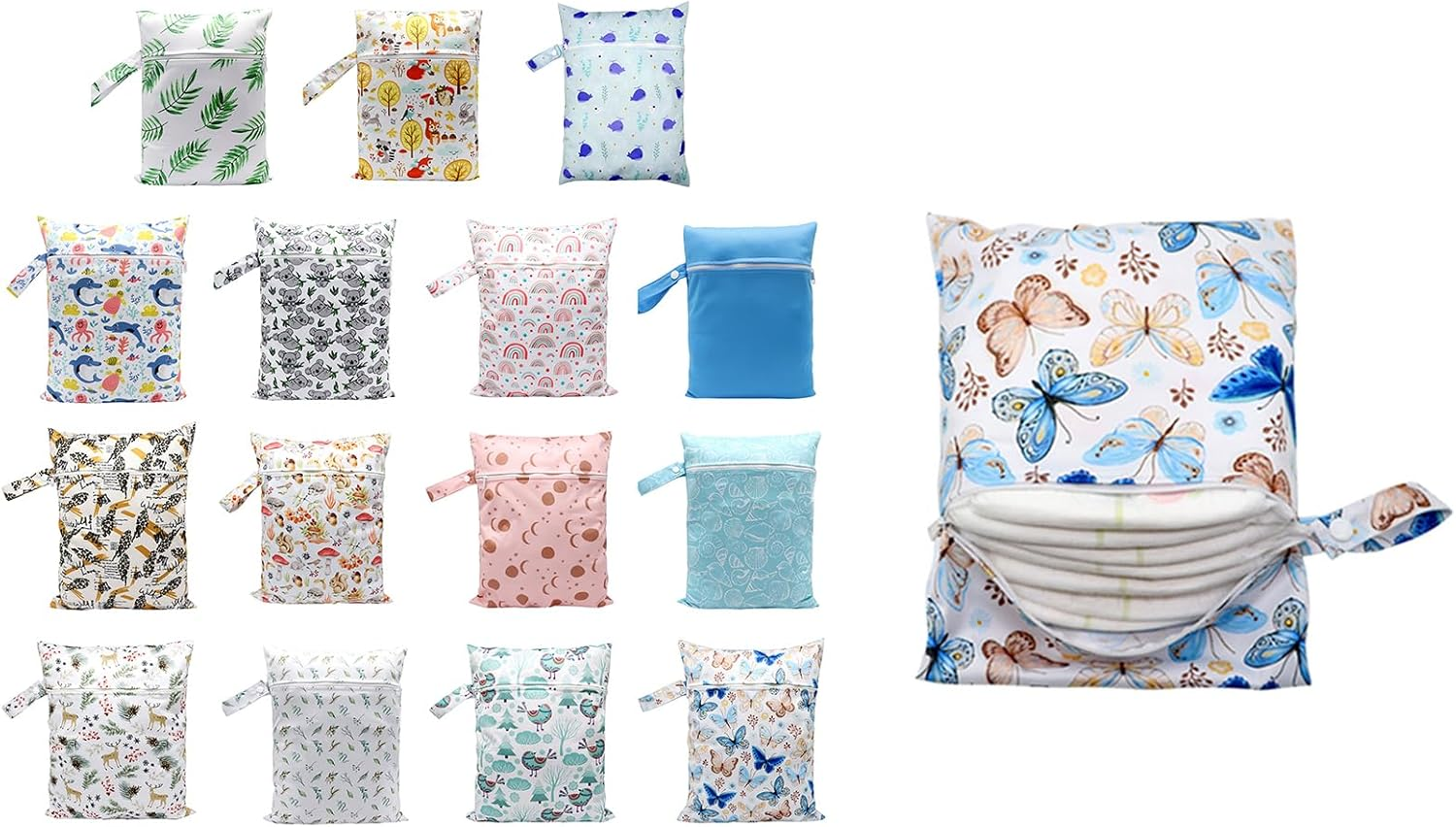 Versatile Baby Diaper Bag Cartoon Print Wet Dry Nappy Zipper Handbag Carry Pack for Travel & Organization image number 3