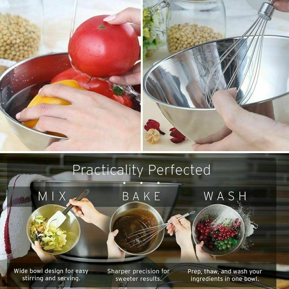 Uten Kitchen Scales Digital Scales with Bowl, 5 Kg, Stainless Steel, Tare Function, LCD Display, Bowl and Timer, Baking & Cooking