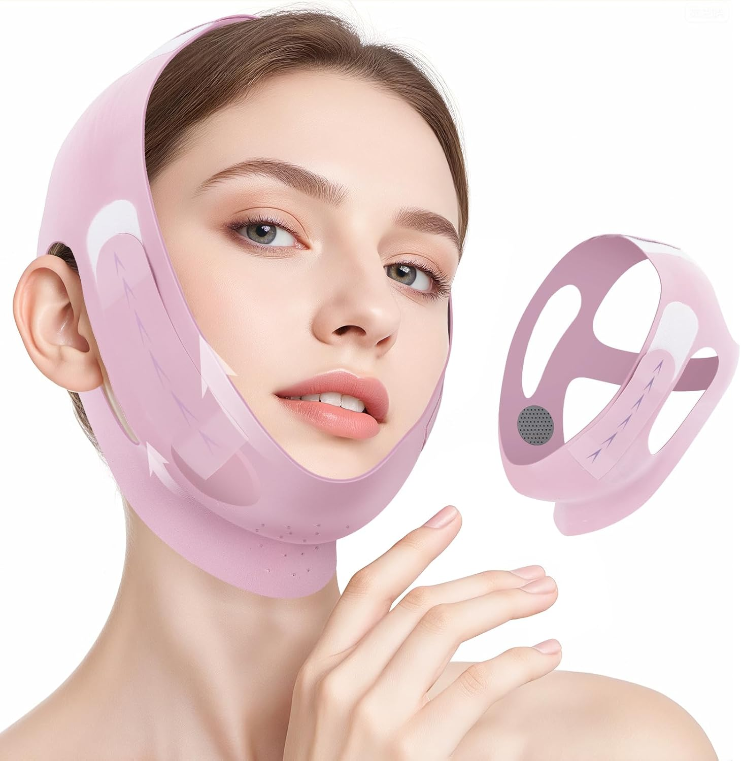 Jenchrysm Chin Strap for Sleeping - Jawline Shaper with 3D Design & Graphene Material,Double Chin Reducer to Prevent Sagging & Shape Vline Face - Double Chin Eliminator - Gifts for Women image number 4