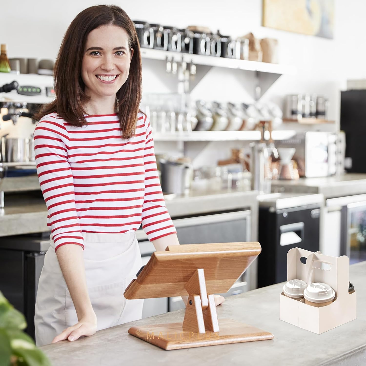 20 Drink Carrier with Handles to 2 Cups, White Paperboard Drink Carriers of 12-20 Oz to Go Coffee Cup Holder, for Hot and Cold Cup Carrier, Takeout, Cafe and Restaurant Food Service Delivery