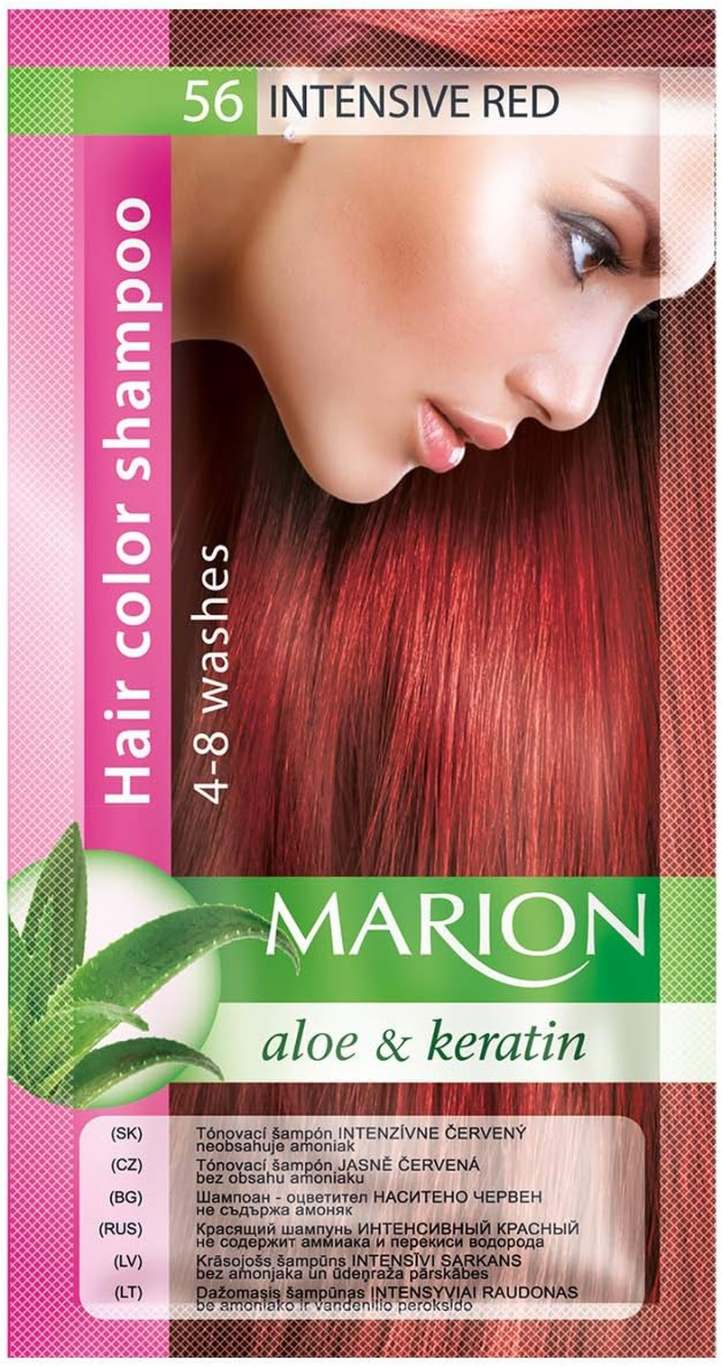 Marion Hair Colour Shampoo in Sachet Lasting 4-8 Washes - 56 - Intensive Red