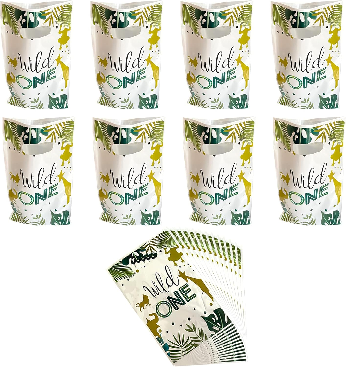 30 Packs Wild One Jungle Safari Party Gift Bags, Favors, Candy Bags, Decorations for Kids Birthday Party Supplies image number 2