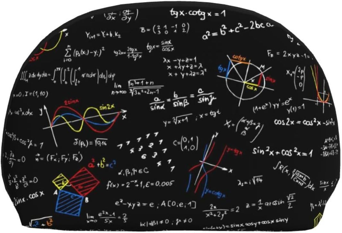 Cozimangoe Coin Pouch Makeup Bags Set, 2 Piece Shell Shape Cosmetic Bag with Pockets for Daily Travel Handbag Lipstick Keys Toiletry, Personalized Math Equation Math Formulas image number 2