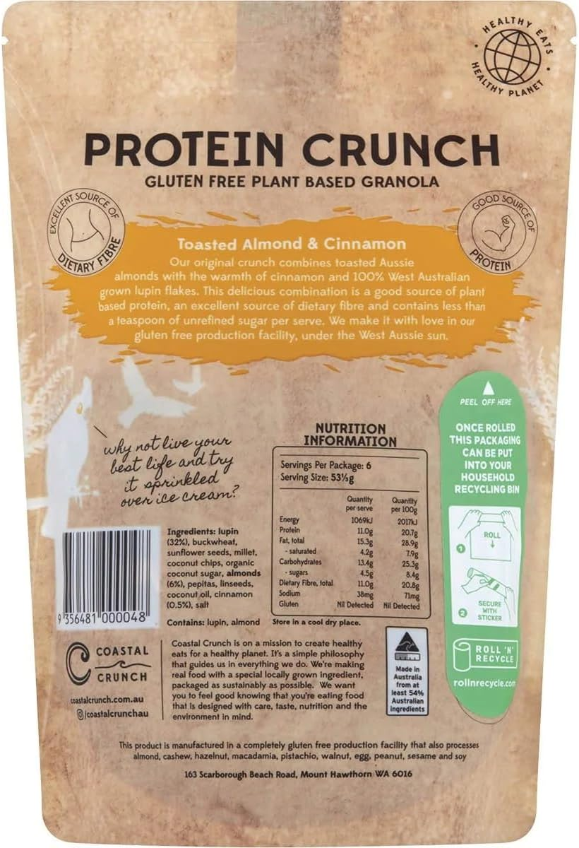 Coastal Crunch Protein Crunch Granola Toasted Almond Cinnamon 320G image number 1